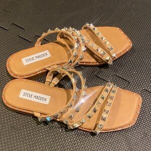 Steve Madden Tan Studded Sandals